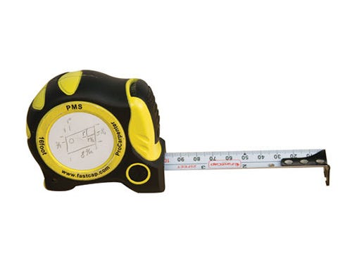 Modern-style tape measure with built in marking pad