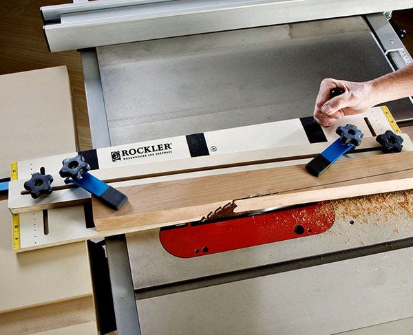 making a taper cut on a table saw