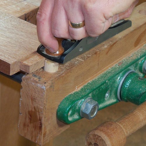 Trimming tenon joinery with block plane