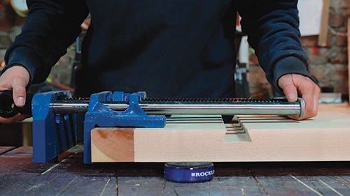Previewing positioning of vise on mini workbench