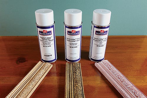 Mohawk spray finish glaze in wet brown, dry brown and white