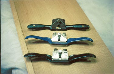 Examples of three different types of spokeshaves