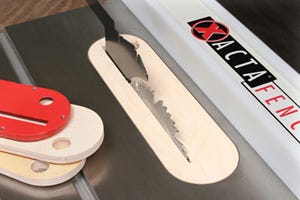 Shop-made zero clearance through plate for dust reduction