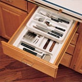 Kitchen drawer organization trays with a tiered structure