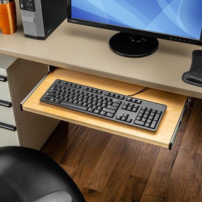 Drawer slides made for holding a keyboard under a desk