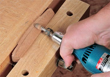 Cutting drawer pull with die grinder