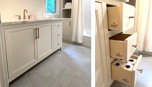 finished vanity