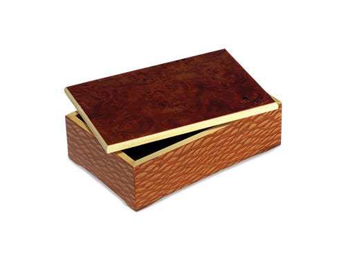 Jewelry box with veneered top and sides