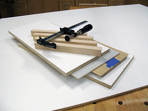Example parts of a shop-made veneer press