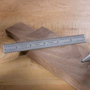 Metal woodworking ruler