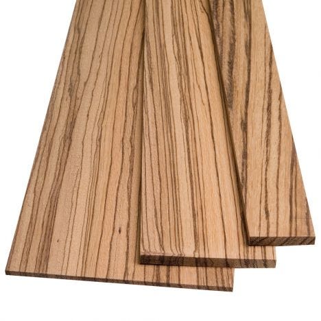 Three quarter inch thick zebra wood lumber