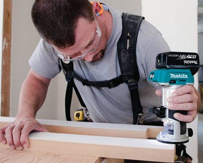 Man using a makita router