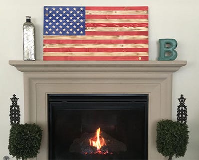 Fireplace and flag made with a CNC machine