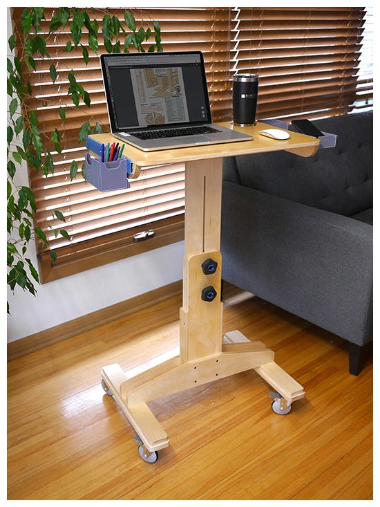 Adjustable Laptop Desk Project Plan, Wood Standing Desk Plans