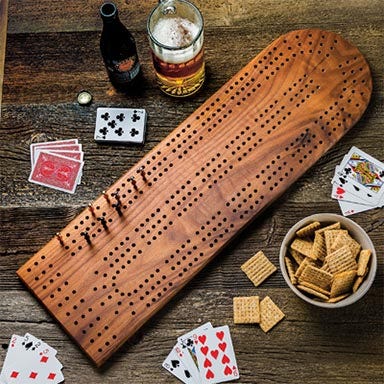 Cribbage board made using templates